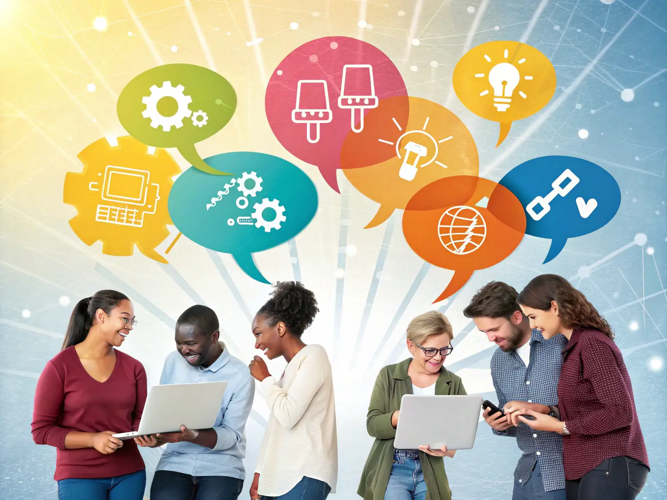 A visual representation of a developer community forum, highlighting collaboration and knowledge sharing among AgDBrix developers.