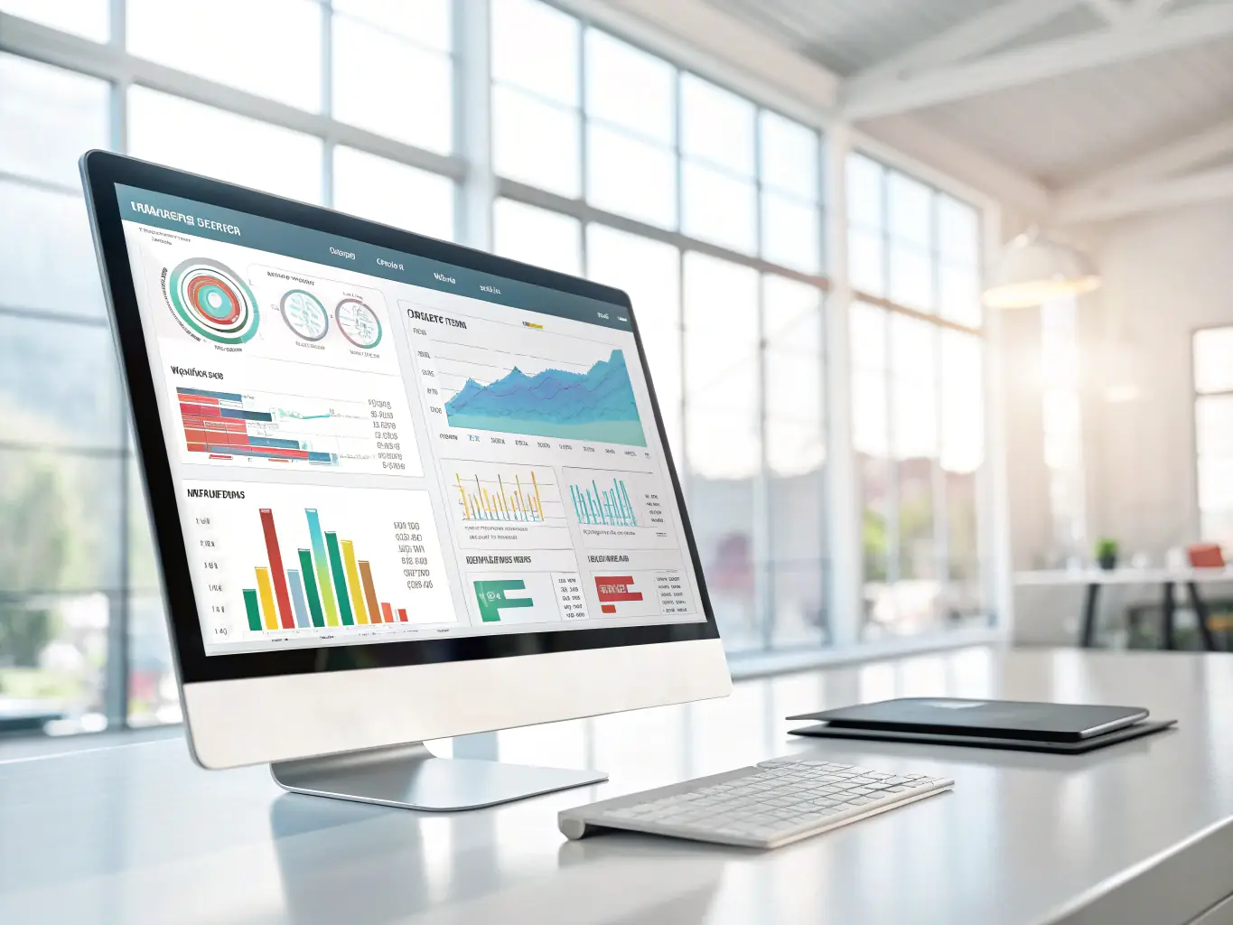 A clean, professional image depicting an automated financial report being generated, highlighting real-time data updates and compliance features.